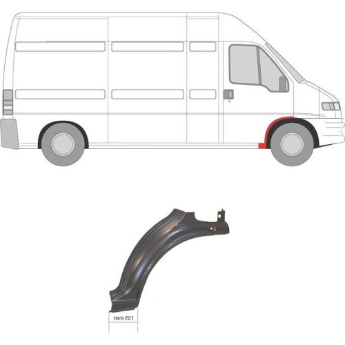 Ремчастина переднього крила права Citroen Jumper, Fiat Ducato, Peugeot Boxer 1994-2006 (KK)