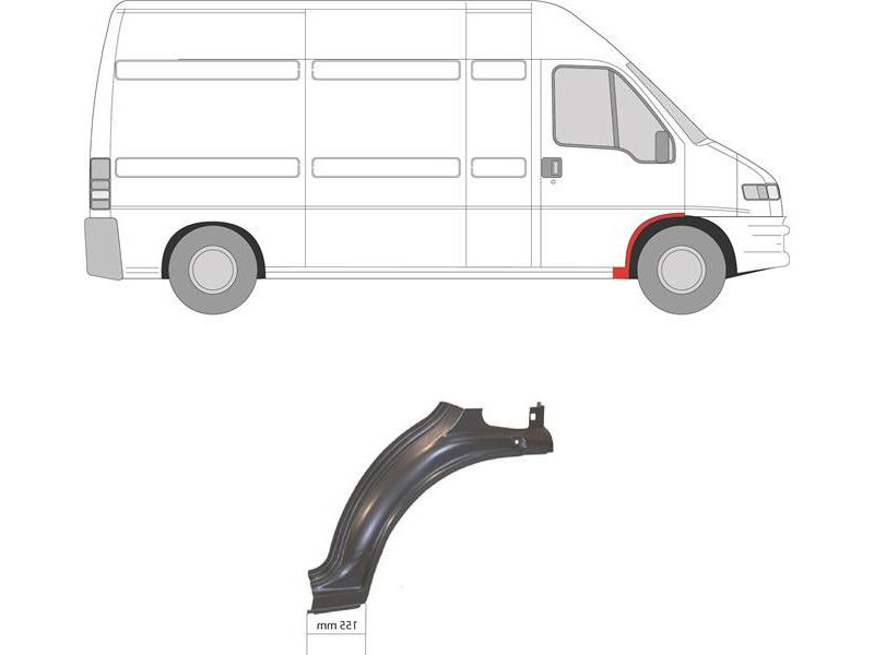Ремчастина переднього крила права Citroen Jumper, Fiat Ducato, Peugeot Boxer 94-06 (KK)
