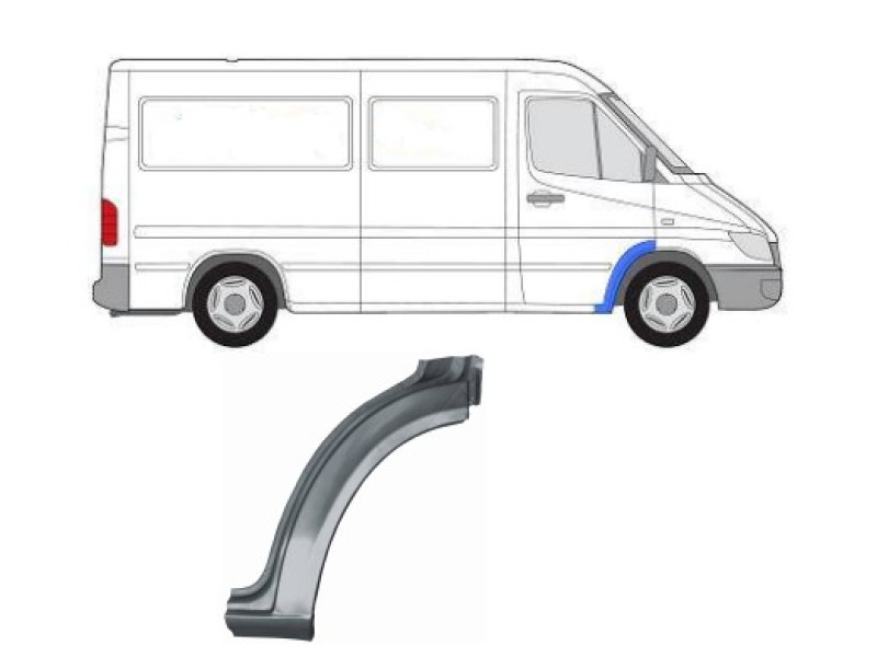 Ремчастина крила переднього права Mercedes Sprinter W901/902, VW LT 1995-2006 Polcar