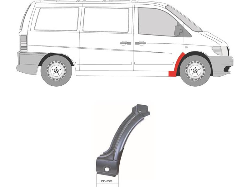 Ремчастина переднього крила права Mercedes Vito W638 96-03 (KH)