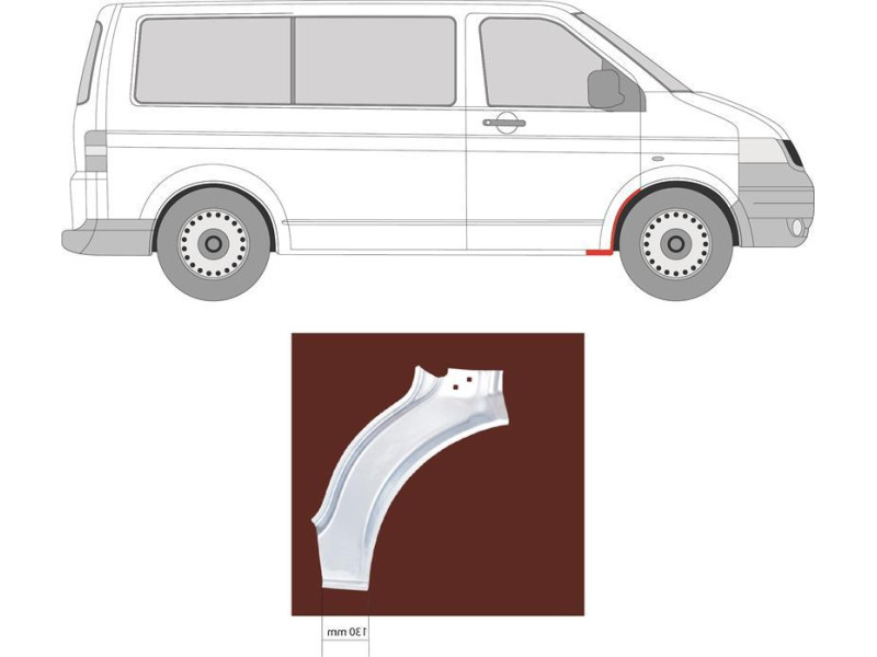 Ремчастина переднього крила права VW Transporter T5 03-15 (Klokkerholm)