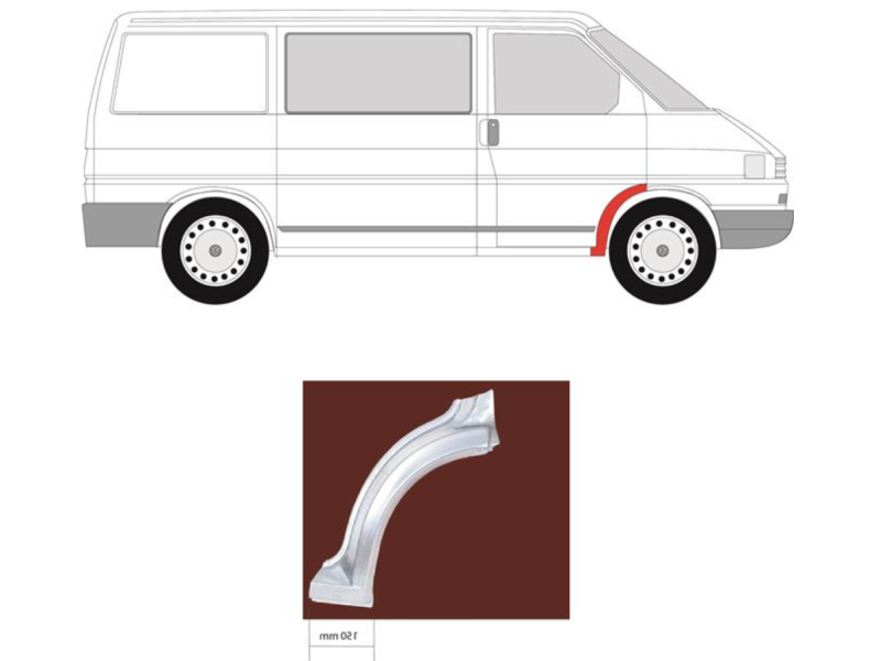 Ремчастина переднього крила задня права VW Transporter T4 90-03 (Klokkerholm)