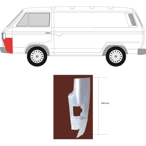 Ремчастина переднього кута ліва VW Transporter T3 Klokkerholm