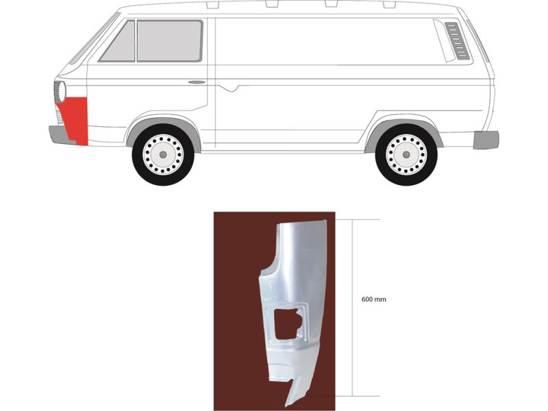 Ремчастина переднього кута ліва VW Transporter T3 (Klokkerholm)