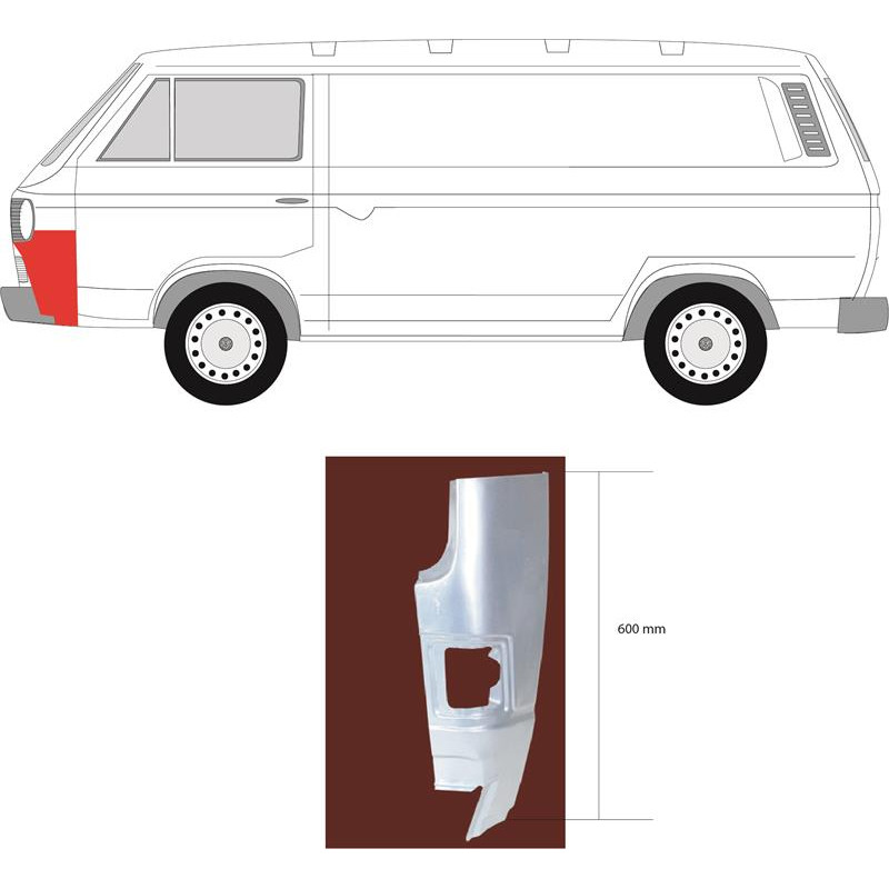Ремчастина переднього кута ліва VW Transporter T3 (Klokkerholm)