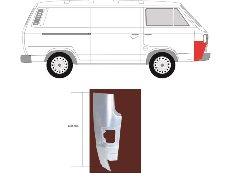 Ремчастина переднього кута права VW Transporter T3 (Klokkerholm)