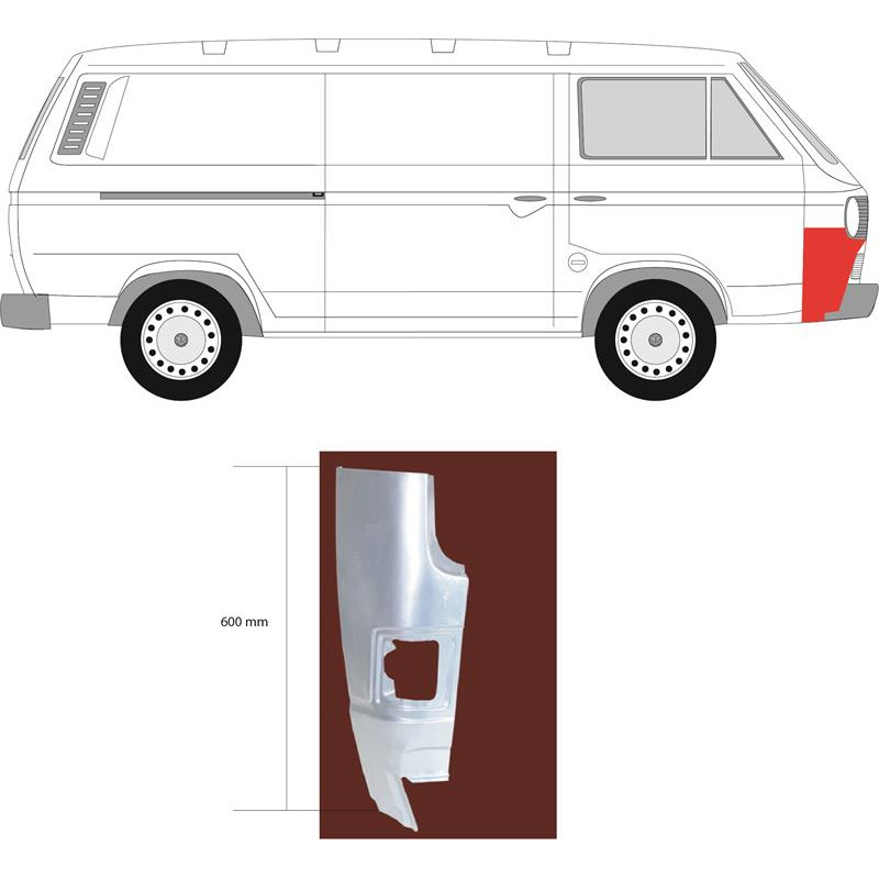 Ремчастина переднього кута права VW Transporter T3 (Klokkerholm)