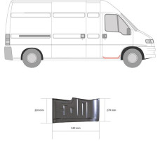 Ремчастина порогу права внутрішня Citroen Jumper, Fiat Ducato, Peugeot Boxer 94-06 (KH) частина сходинки