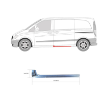Поріг середній лівий внутрішній Mercedes Vito W639 03-14 (Klokkerholm)