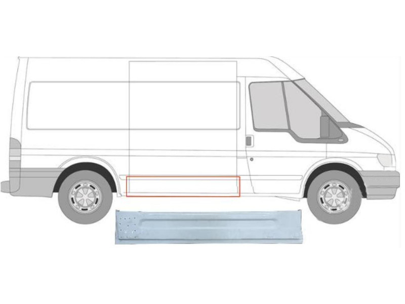 Ремчастина зсувних дверей права внутрішня Ford Transit 2000-2013 Klokkerholm 2509176