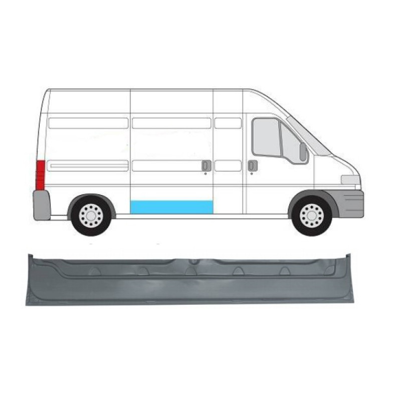 Ремчастина правої зсувної двері внутрішня Citroen Jumper, Fiat Ducato, Peugeot Boxer 94-06 (PL)