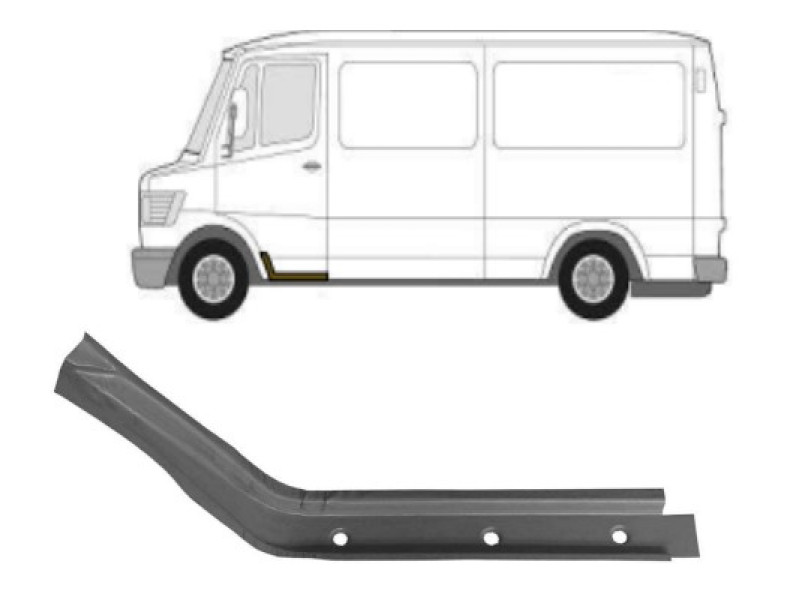 Ремчастина сходинки ліва нижня Mercedes Bus T1 207-410 77-95 (FPS)