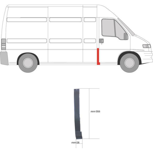 Ремчастина стікий за дверима права Citroen Jumper, Fiat Ducato, Peugeot Boxer 1994-2006 (KK)
