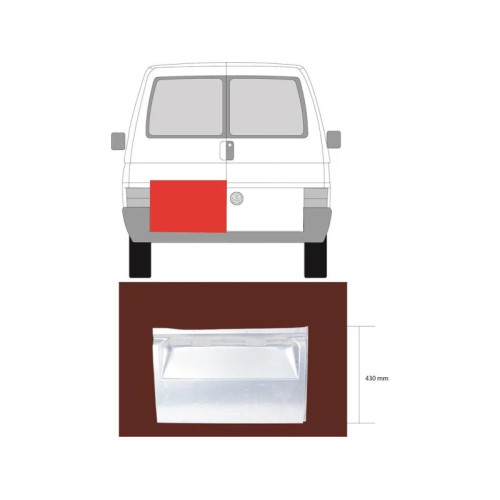 Ремчастина задніх дверей ліва VW Transporter T4 1990-2003 (Polcar) 42 см