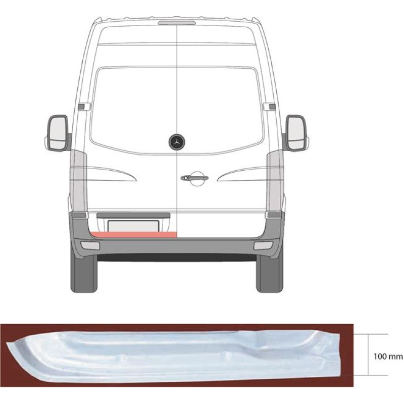 Ремчастина задніх дверей внутрішня ліва Mercedes Sprinter W906 06-18 (KH)