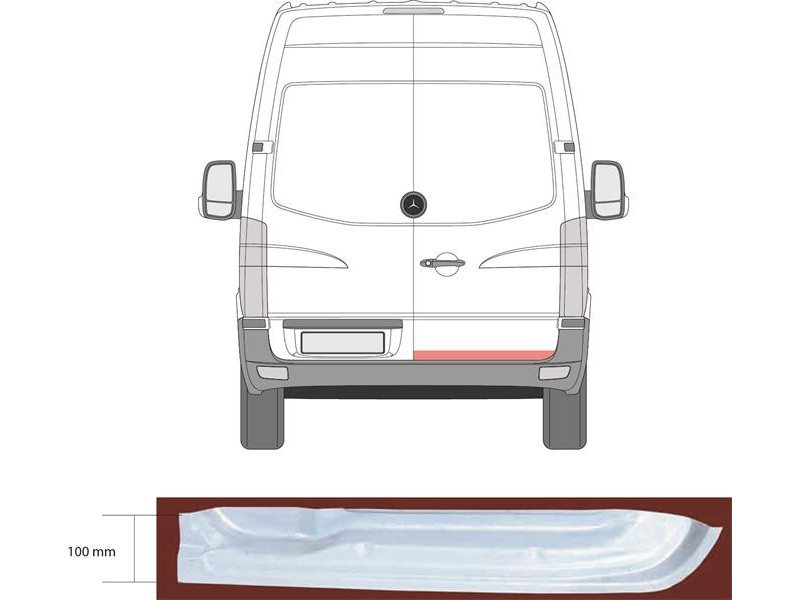 Ремчастина задніх дверей внутрішня права Mercedes Sprinter W906 06-18 (Klokkerholm)