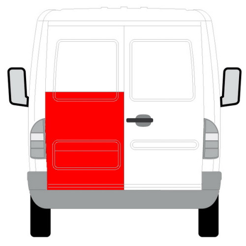 Ремчастина задньої двері ліва до вікна Mercedes Sprinter W901-W905, VW LT II 1995-2006 зовнішня (PL)