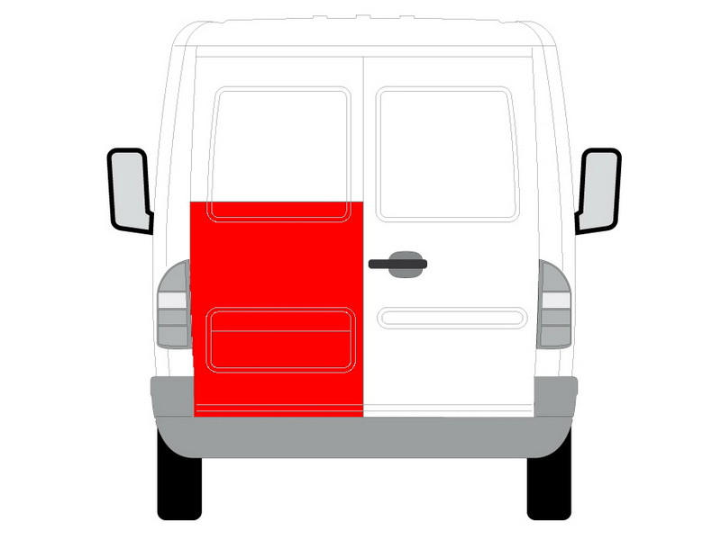 Ремчастина задньої двері ліва до вікна Mercedes Sprinter W901-W905, VW LT II 1995-2006 зовнішня (PL)