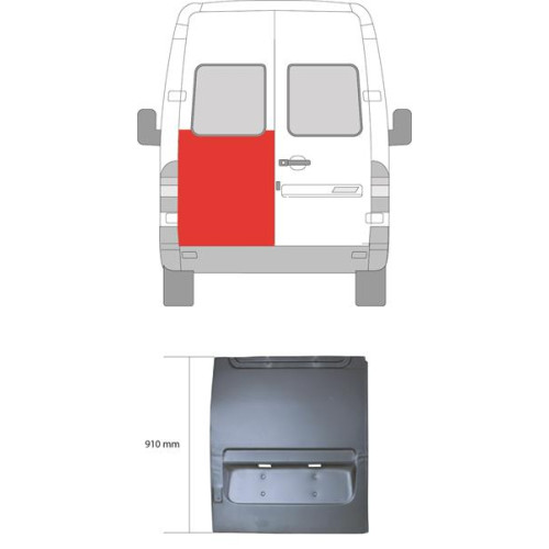 Ремчастина задньої двері ліва Mercedes Sprinter W901-W903 1995-2006 до вікна (KH)