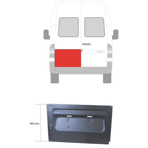 Ремчастина задньої двері ліва Mercedes Sprinter W901-W903 1995-2006 зовнішня POTRYKUS 