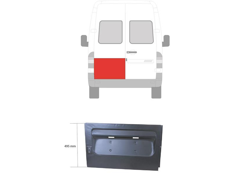 Ремчастина задньої двері ліва Mercedes Sprinter W901-W903 95-06 зовнішня (Klokkerholm)