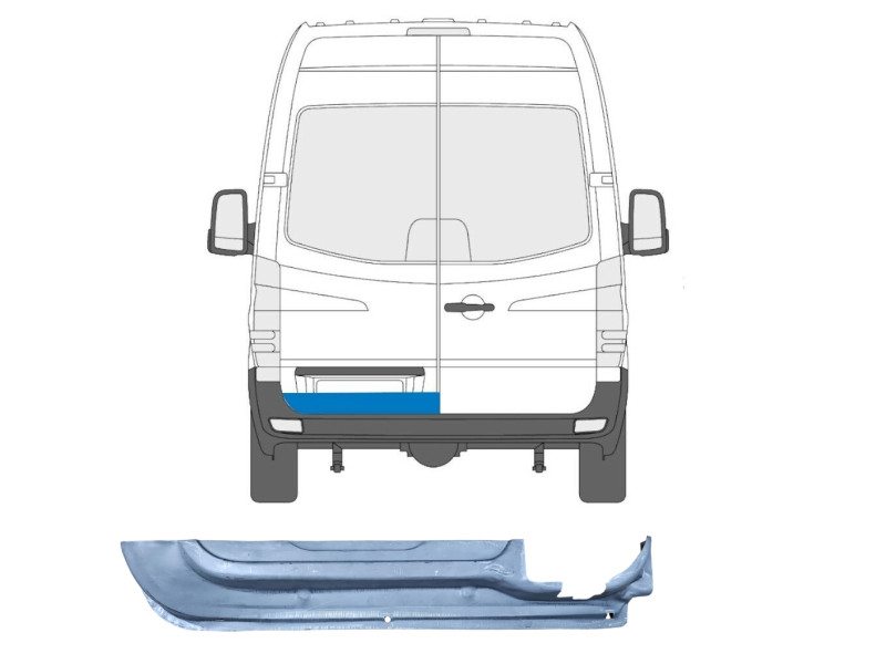 Ремчастина задніх дверей ліва внутрішня Mercedes Sprinter W906, VW Crafter 1 (PL)