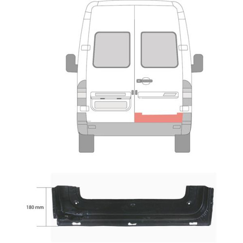 Ремчастина задньої двері права Mercedes Sprinter W901 1995-2006 внутрішнє корито POTRYKUS 