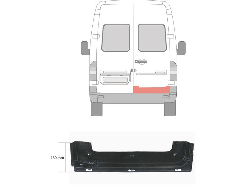 Ремчастина задньої двері права Mercedes Sprinter W901 95-06 внутрішнє корито (Klokkerholm)