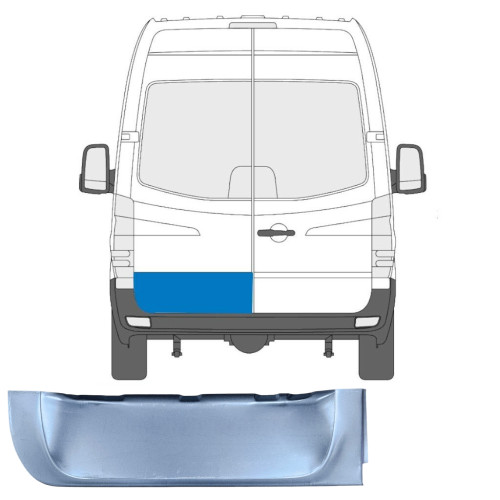 Ремчастина задньої двері нижня ліва Mercedes Sprinter W906, VW Crafter 1 2006-2018 (KK)