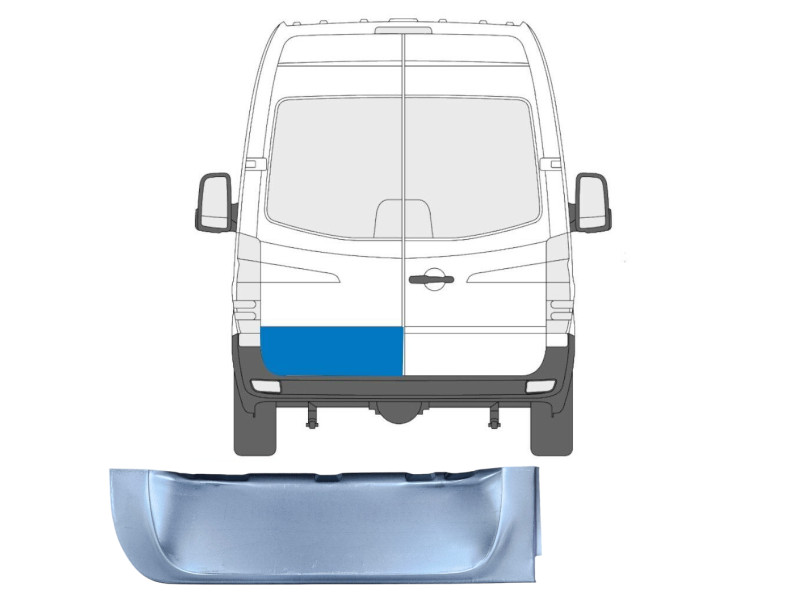 Ремчастина задньої двері нижня ліва Mercedes Sprinter W906, VW Crafter 1 06-18 (Polcar)