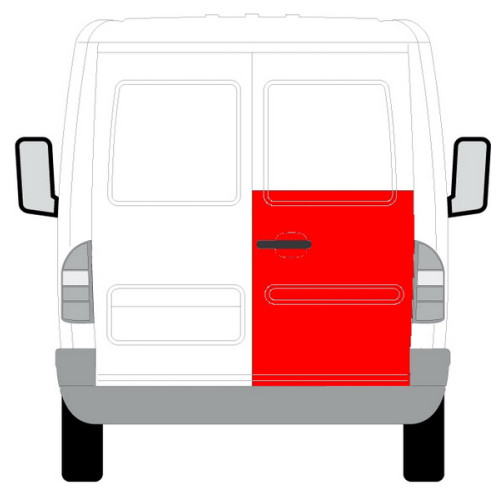 Ремчастина задньої двері права до вікна Mercedes Sprinter W901-W905, VW LT II 1995-2006 зовнішня (Polcar)