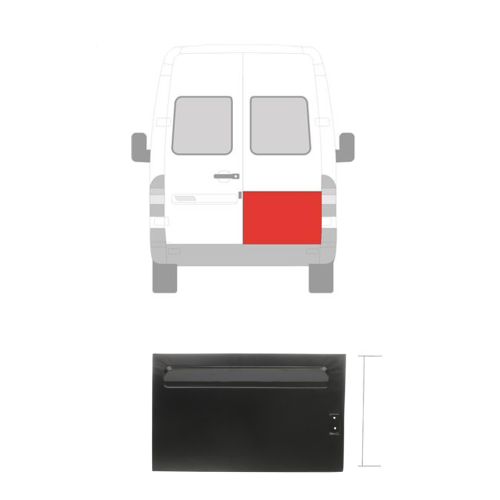 Ремчастина задньої двері права Mercedes Sprinter W901 1995-2006 зовнішня (LKQ)