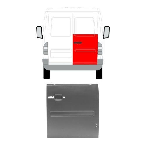 Ремчастина задньої двері права Mercedes Sprinter W901-W903 1995-2006 до вікна (KH)