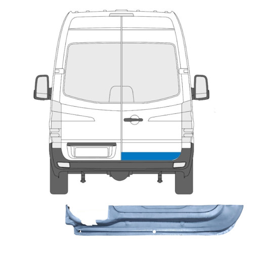 Ремчастина задніх дверей права внутрішня Mercedes Sprinter W906, VW Crafter 1 (Polcar)