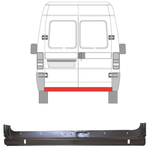 Ремчастина задньої панелі нижня Citroen Jumper, Fiat Ducato, Peugeot Boxer 1994-2006 Klokkerholm