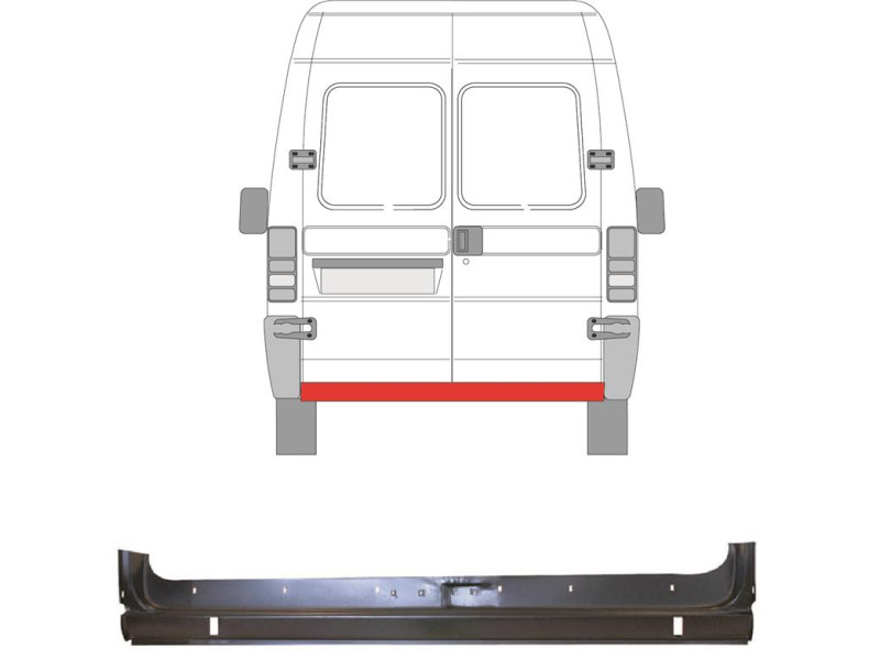 Ремчастина задньої панелі нижня Citroen Jumper, Fiat Ducato, Peugeot Boxer 94-06 (Klokkerholm)