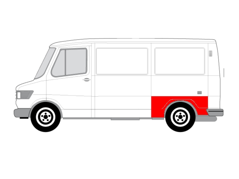 Арка задня ліва Mercedes T1 Bus 207-410 77-95 коротка 137 см