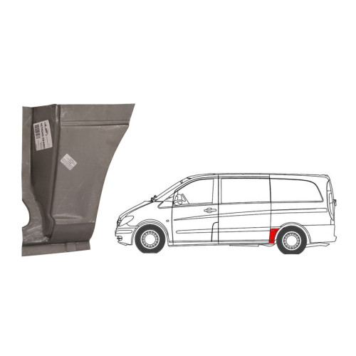 Арка заднього крила ліва Mercedes Vito W639 2003-2014 (PL)