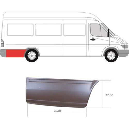 Арка задня за колесом права Mercedes Sprinter W901-W903, VW LT 2 1995-2005 довга база (PL)