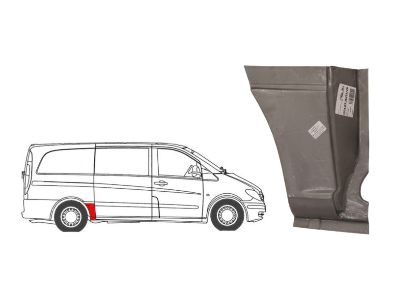 Ремчастина заднього крила права Mercedes Vito W639 2003-2014 (PL)