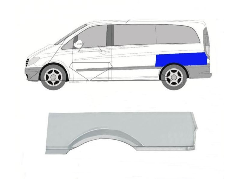 Ремчастина заднього крила верхня ліва Mercedes Vito W639 03-14 довга база (KK)