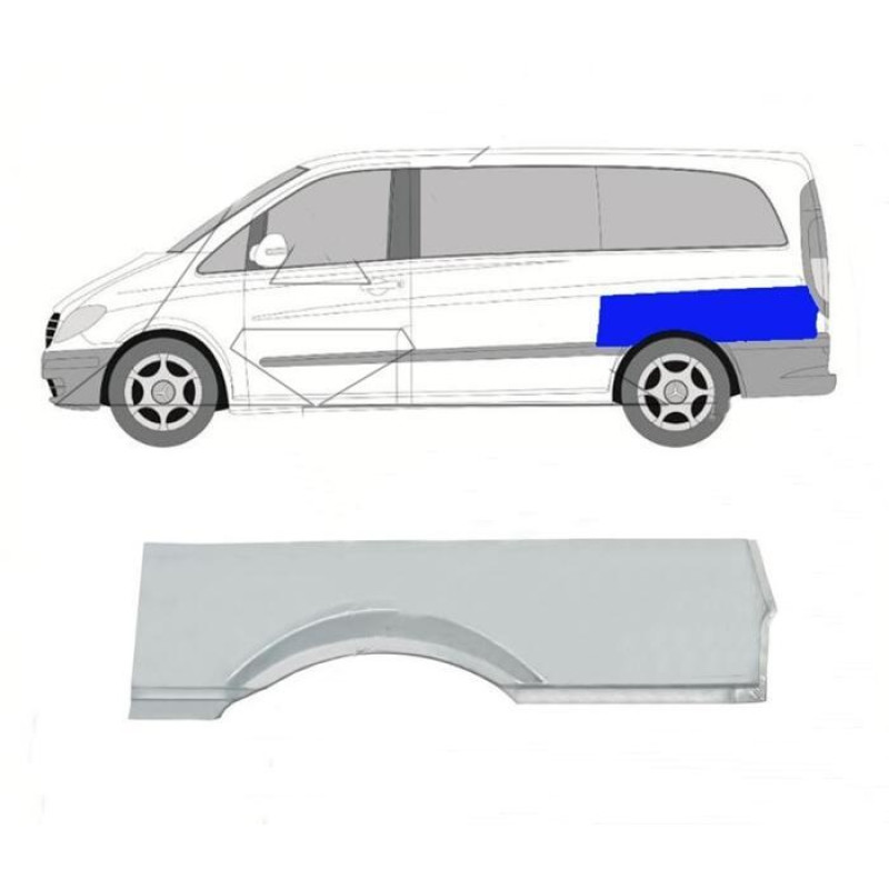 Ремчастина заднього крила верхня ліва Mercedes Vito W639 03-14 довга база (Klokkerholm)