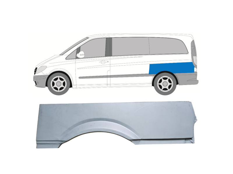 Ремчастина заднього крила верхня ліва Mercedes Vito W639 2003-2014 коротка база (KK)