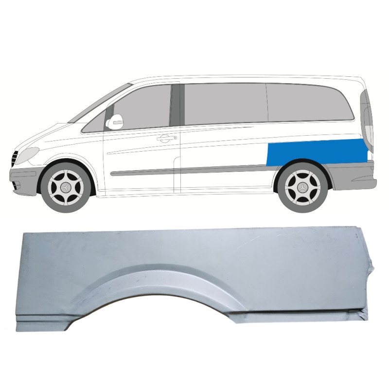 Ремчастина заднього крила верхня ліва Mercedes Vito W639 2003-2014 коротка база (KK)