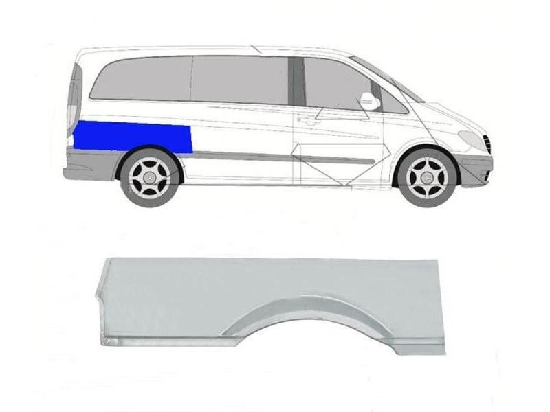 Ремчастина заднього крила верхня права Mercedes Vito W639 03-14 довга база (KK)