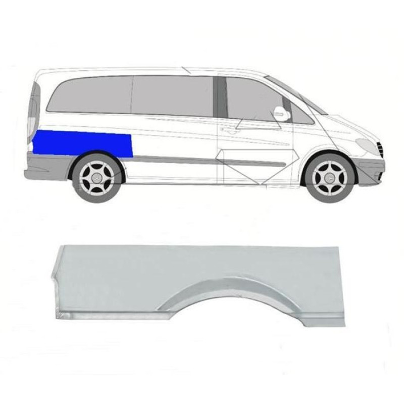 Ремчастина заднього крила верхня права Mercedes Vito W639 03-14 довга база (Klokkerholm)