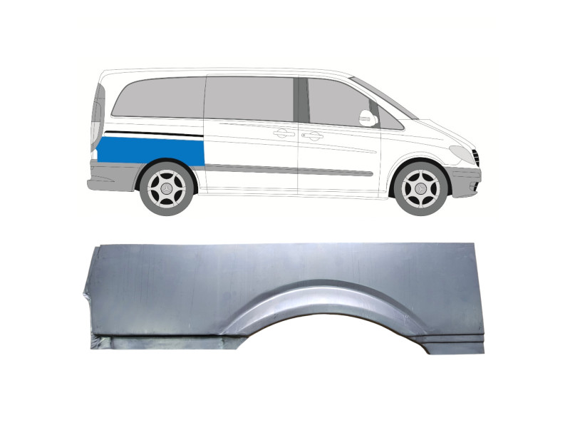 Верхня права ремчастина заднього крила Mercedes Vito W639 2003-2014 коротка база
