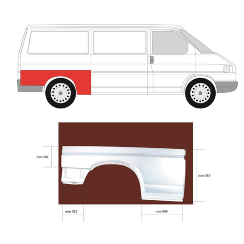 Арка задня права VW Transporter T4 довга база (PL)