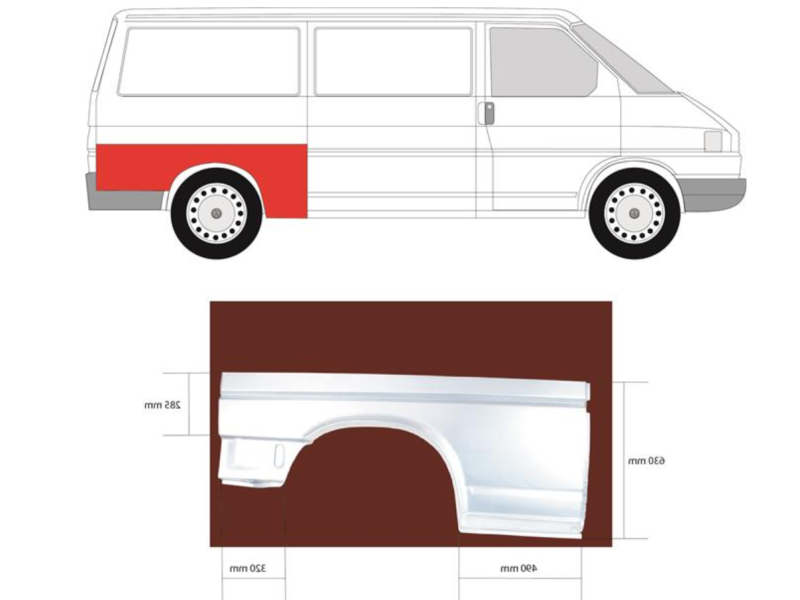 Арка задня права VW Transporter T4 довга база (PL)