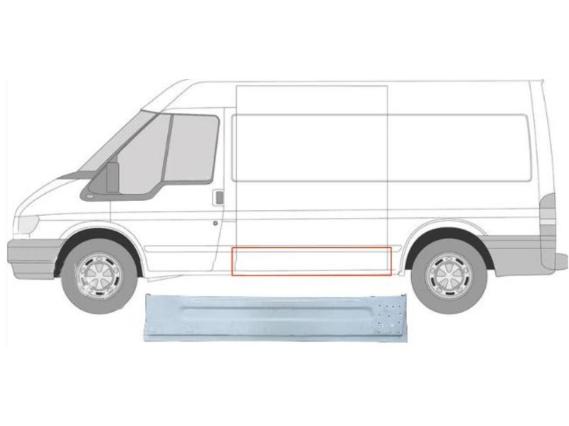 Ремчастина зсувних дверей ліва внутрішня Ford Transit 2000-2013 Klokkerholm 2509175